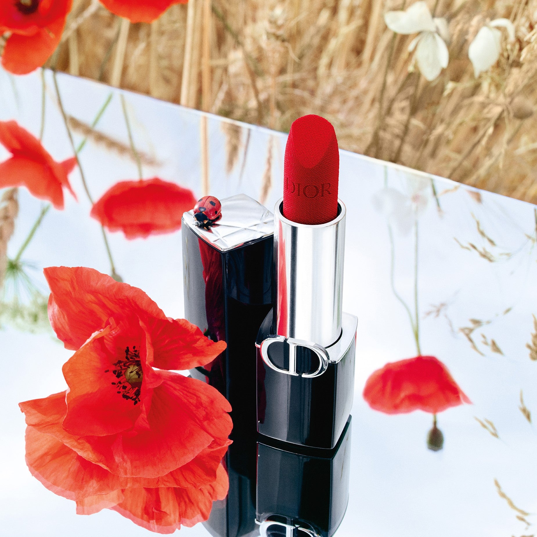 ROUGE DIOR COUTURE COLOUR REFILLABLE LIPSTICK | 4 Finishes: Satin, Matte, Metallic and Velvet - Floral Lip Care - Comfort and Long Wear